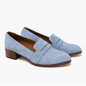 THELMA Powder Blue Suede Loafers